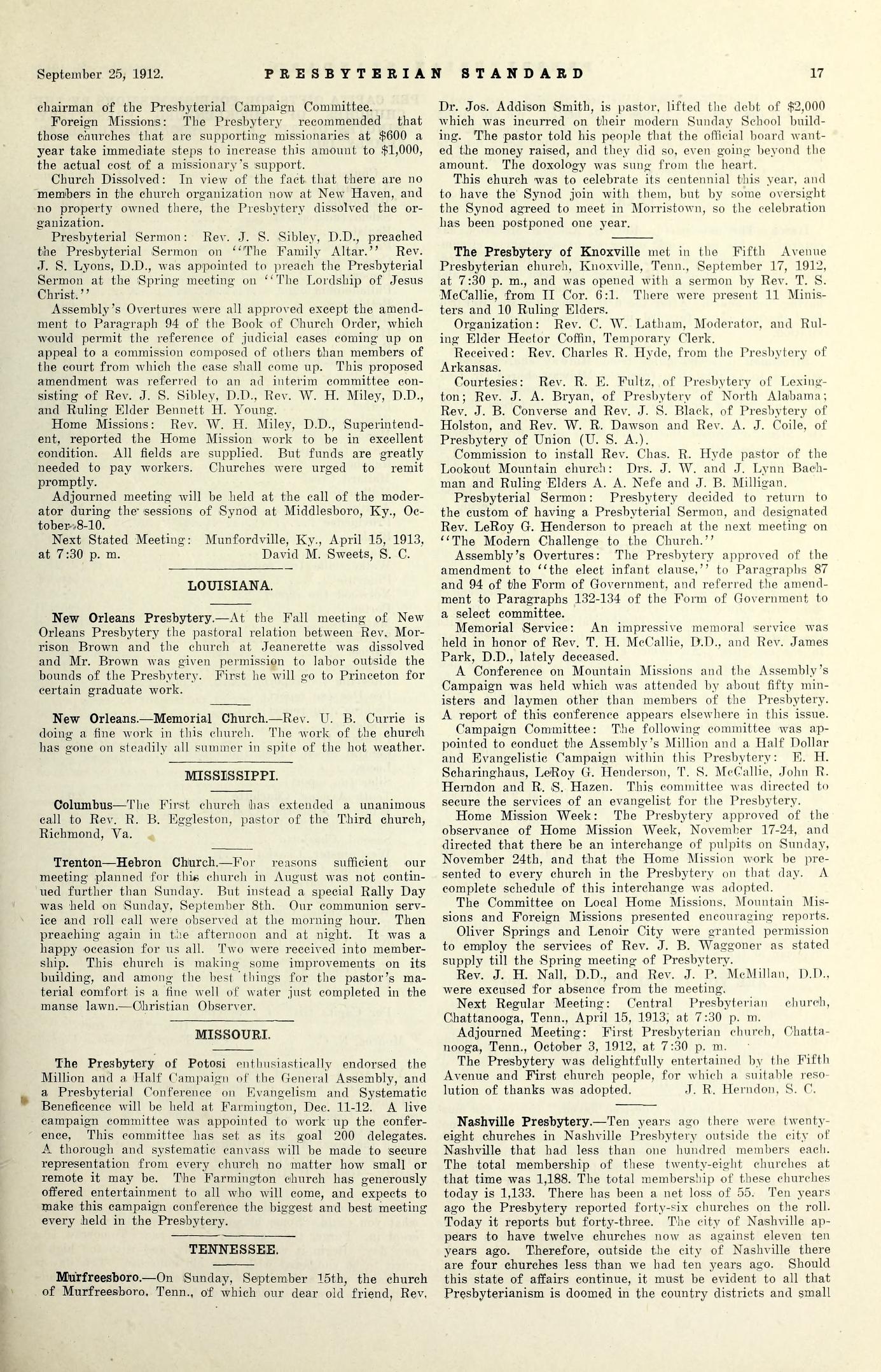 Presbytery of Knoxville